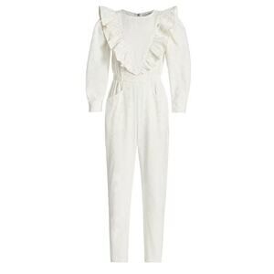 En Saison Cream Emmie Floral Embroidered Ruffle Jumpsuit Size XS